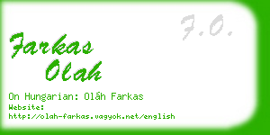 farkas olah business card