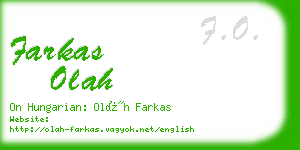 farkas olah business card